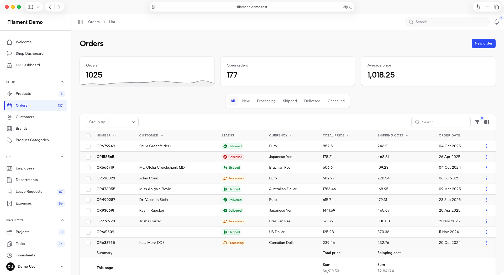 Neutral sidebar, expanded, light mode