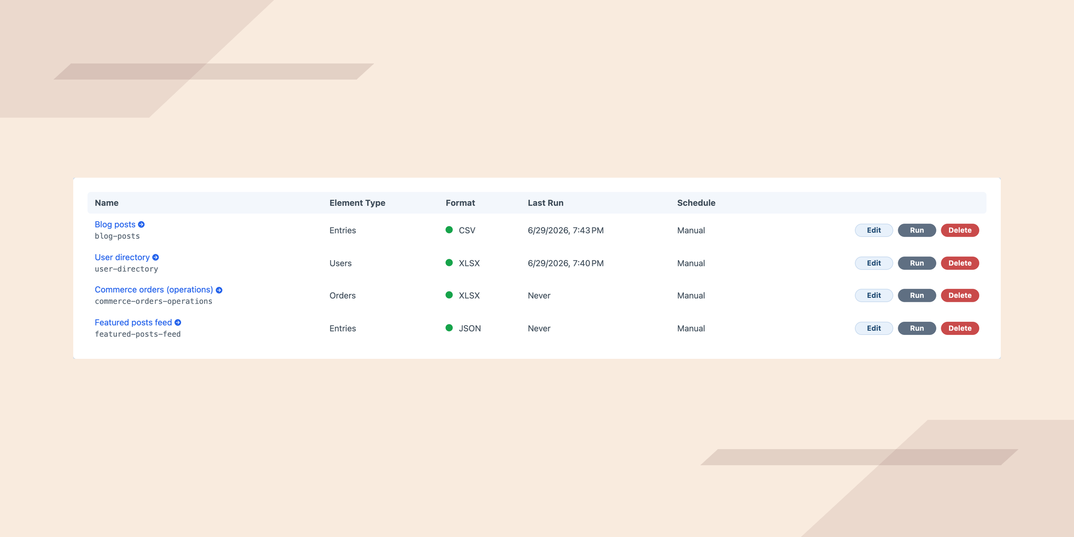 Templates index