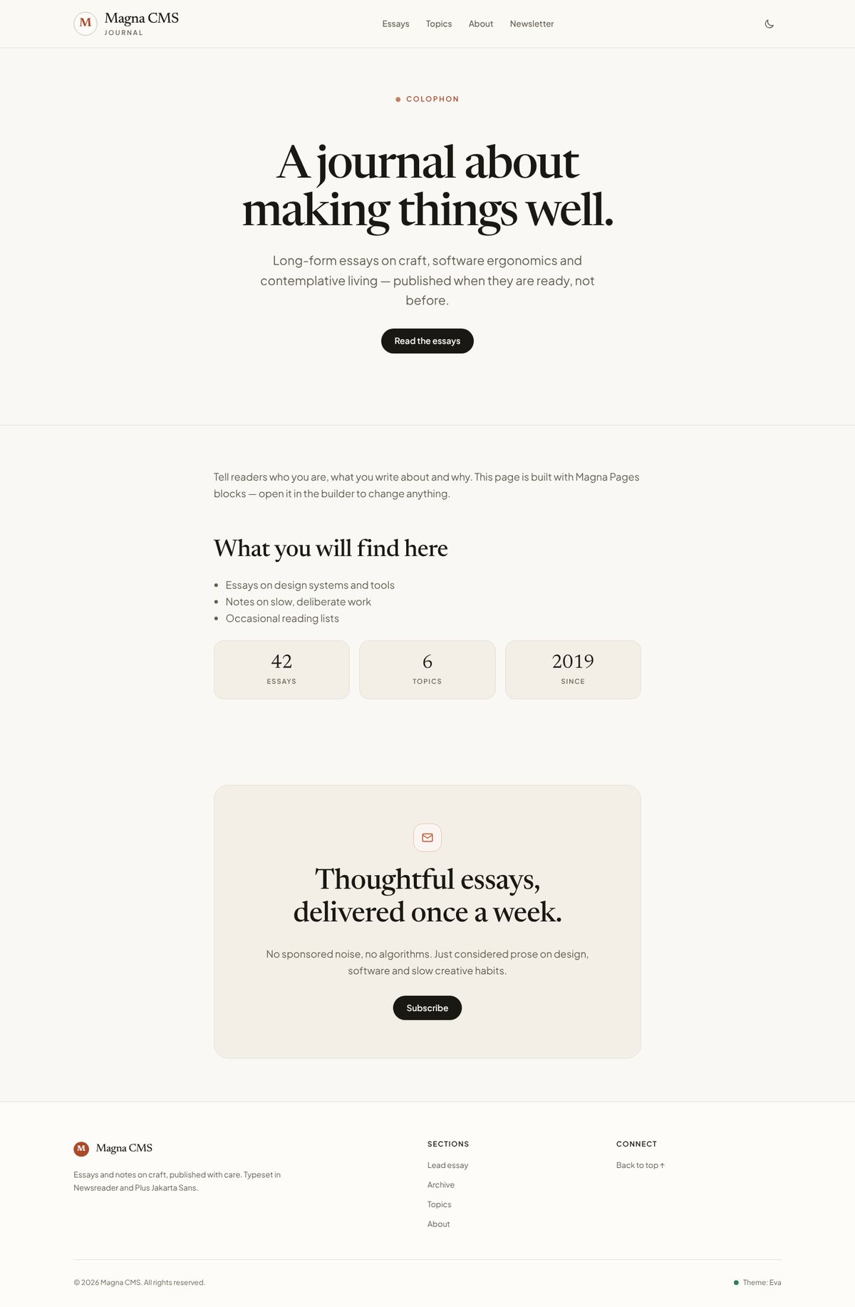 About page from the starter kit