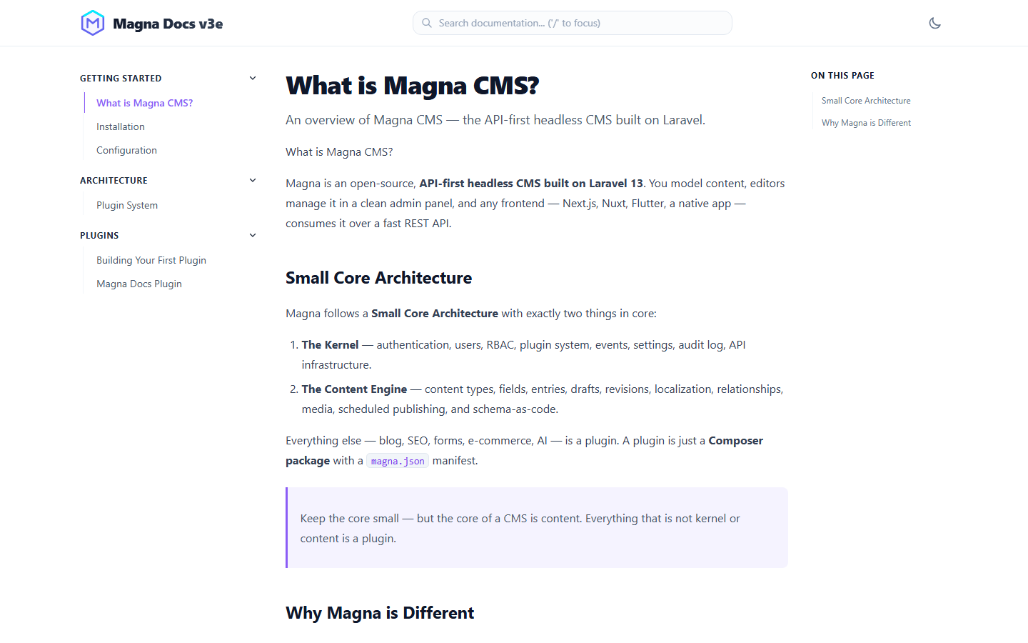 Magna Docs — frontend light mode