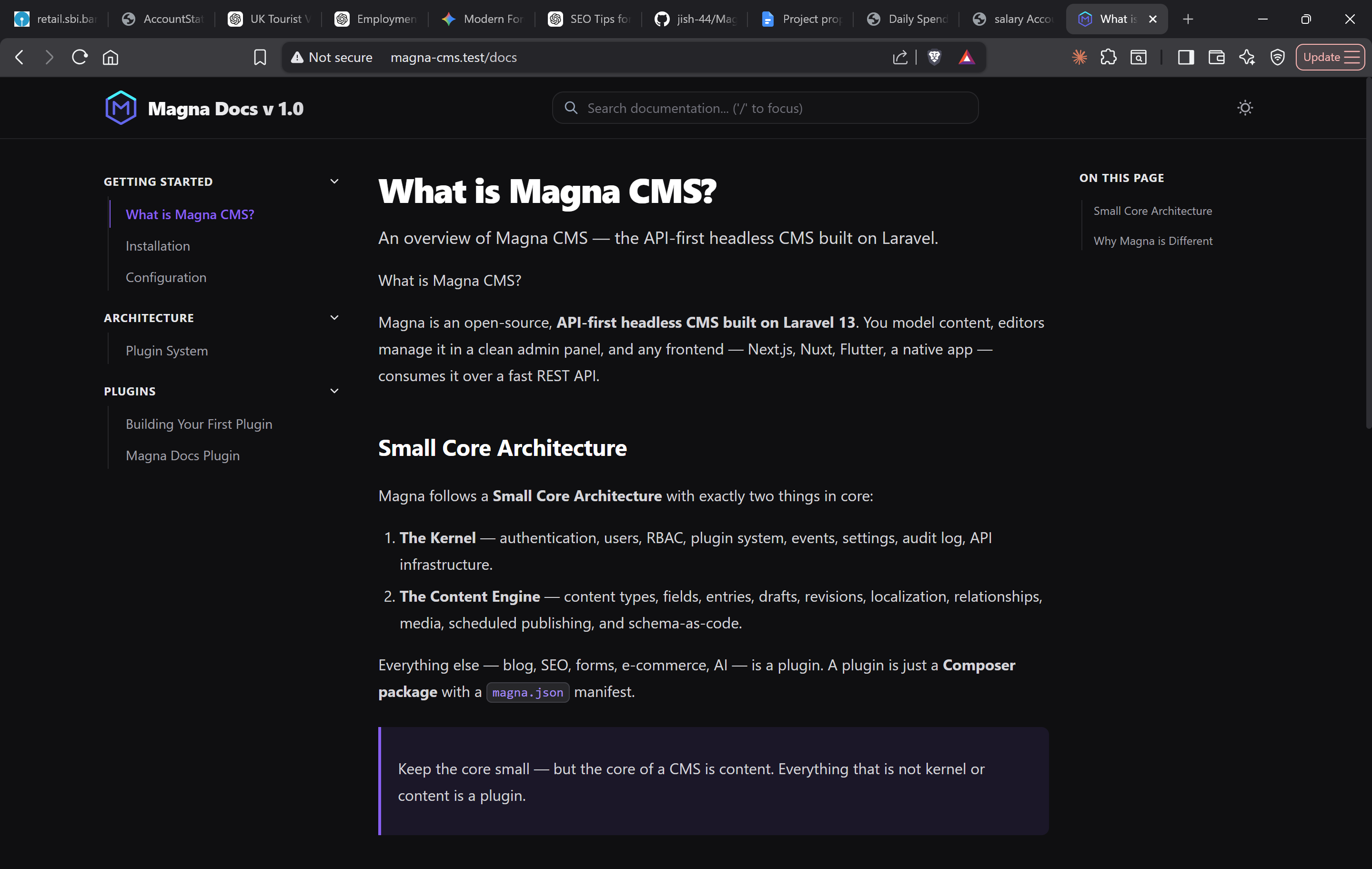 Magna Docs — frontend dark mode