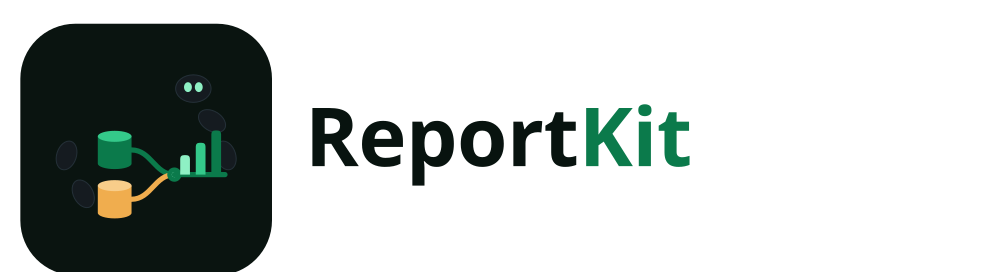 ReportKit — rounded DB-chain wordmark