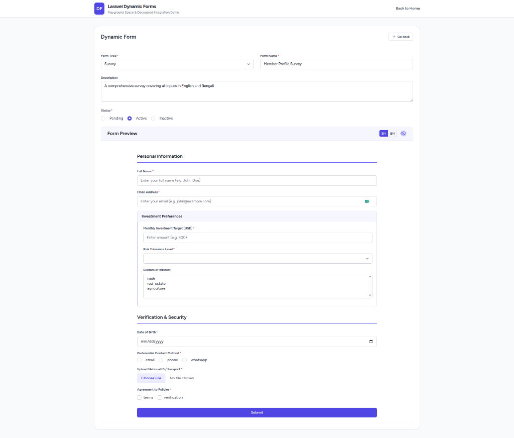 Form Preview Interface