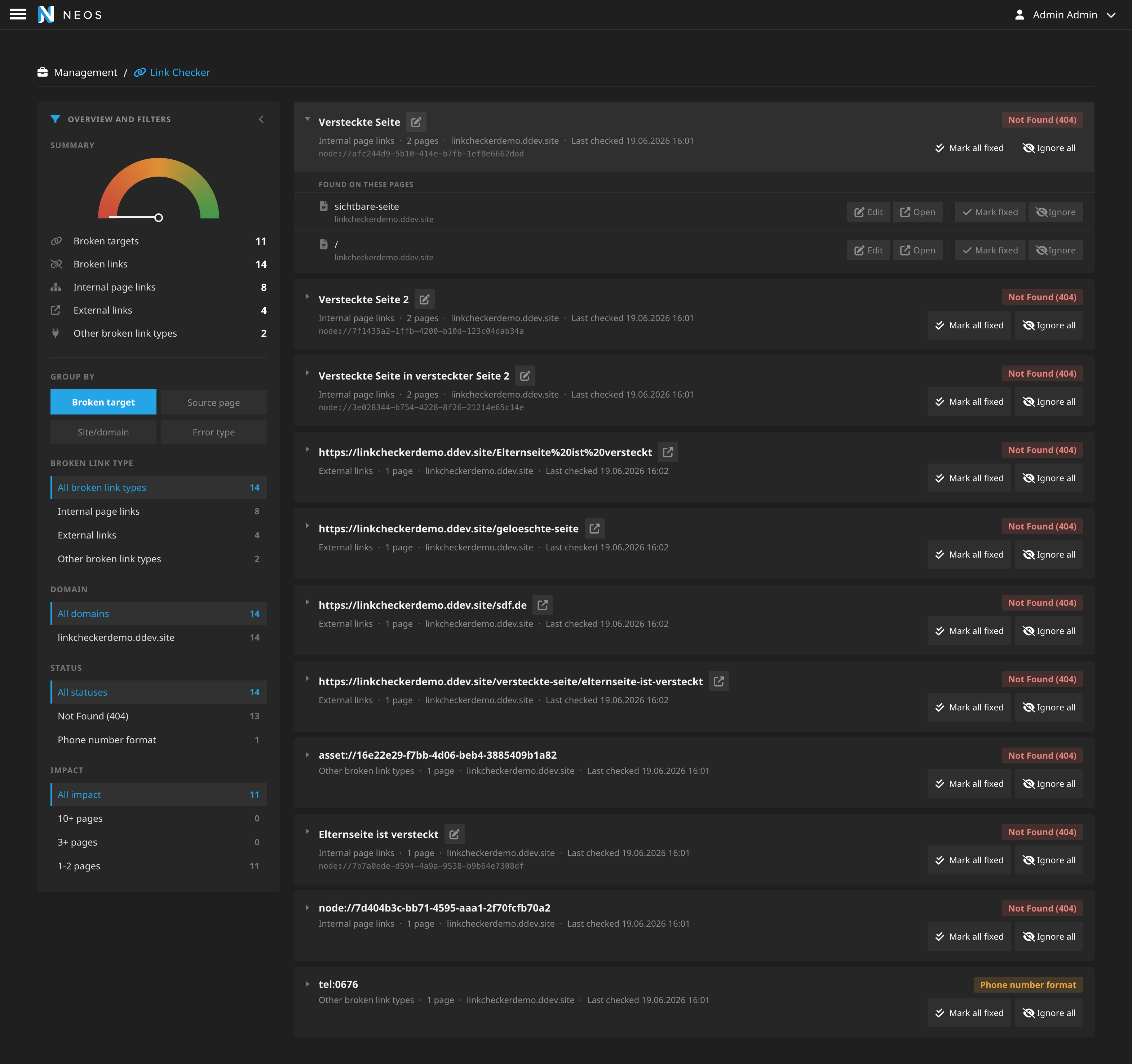 Backend Module screenshot