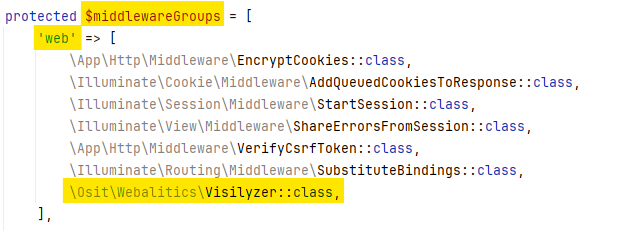 Add Webalitics as middleware