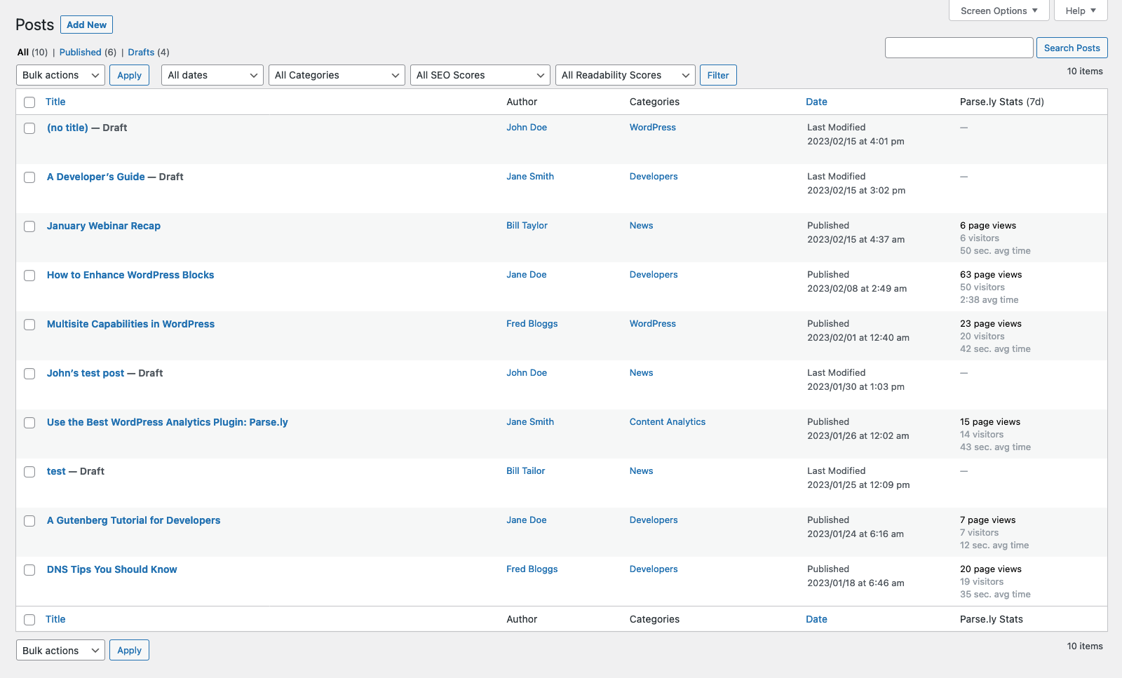 Parse.ly List Column