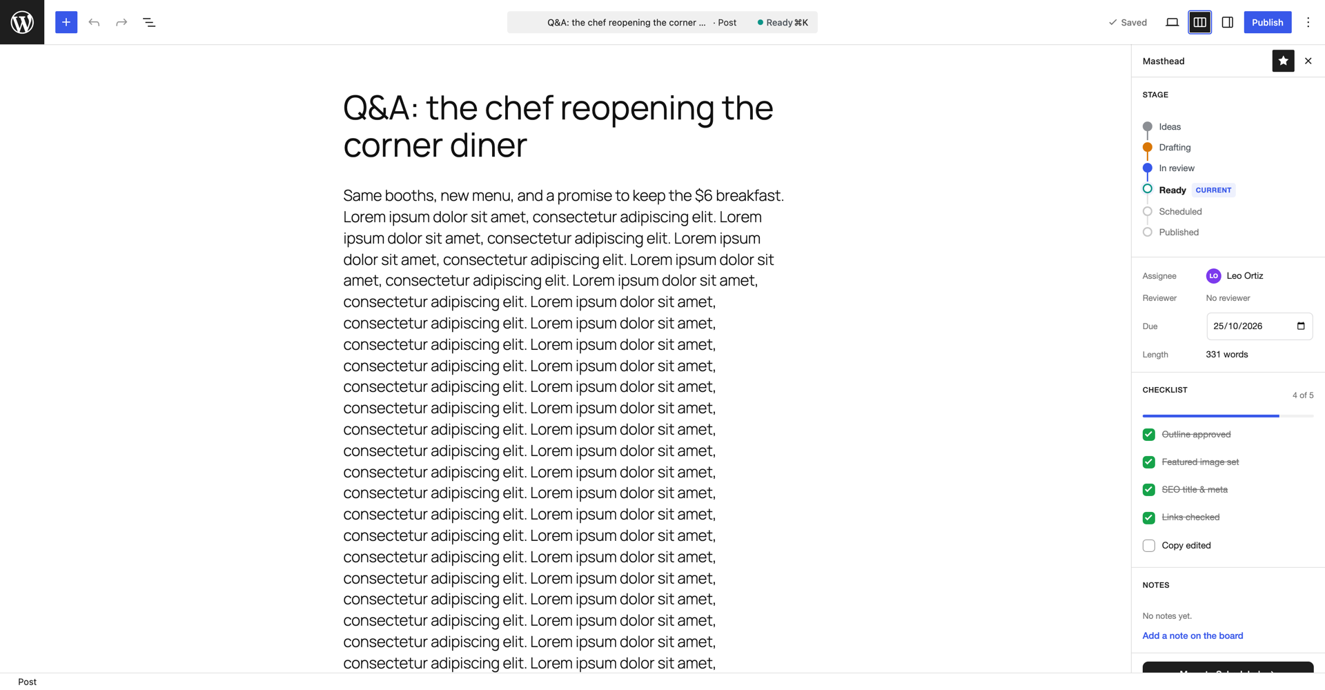 Editor sidebar