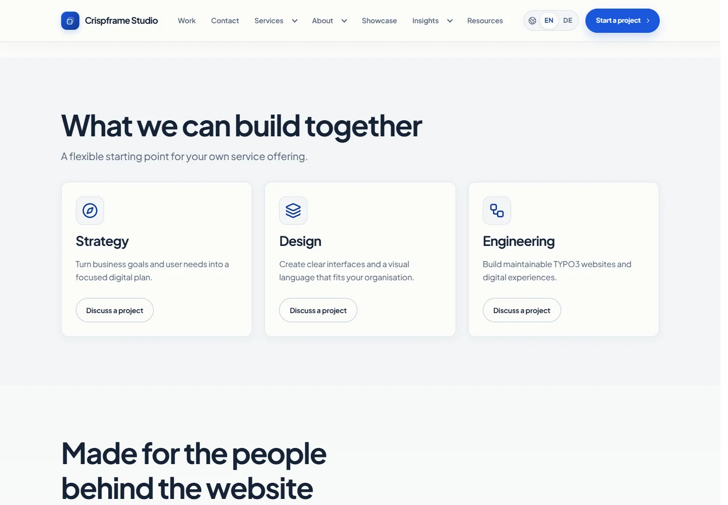Simple service cards with locally bundled icons