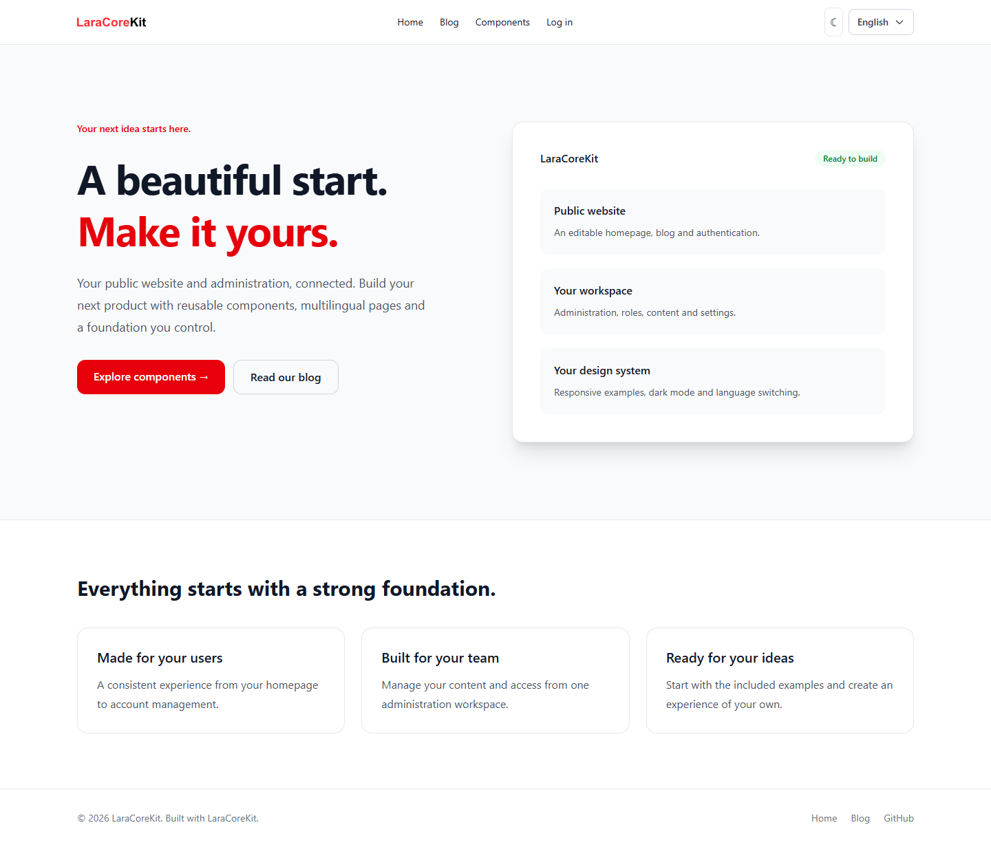Editable frontend