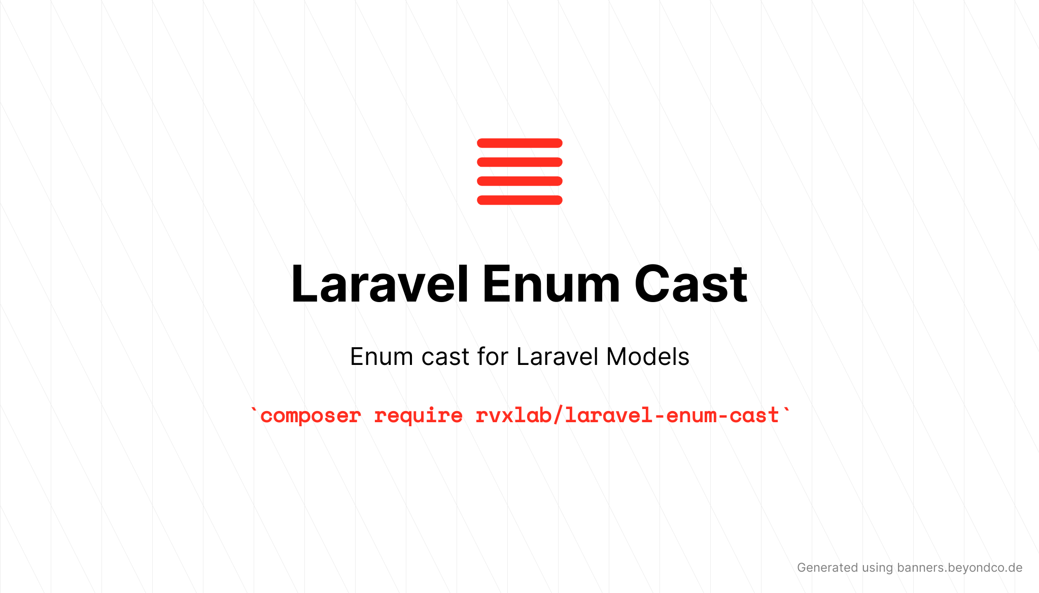 Laravel Enum Cast Banner, made with https://banners.beyondco.de