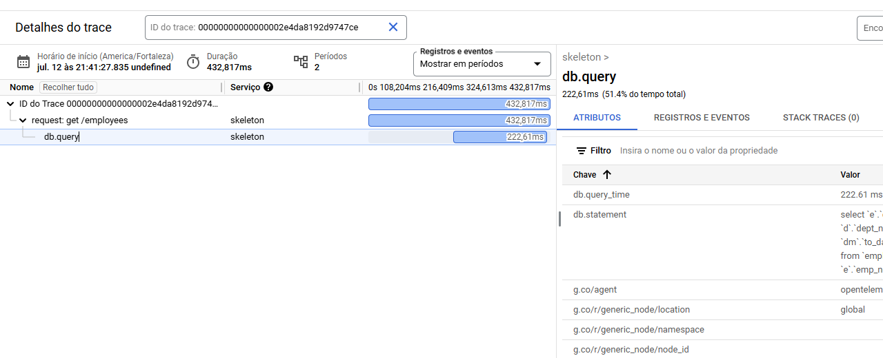 Standard SQL trace in Hyperf