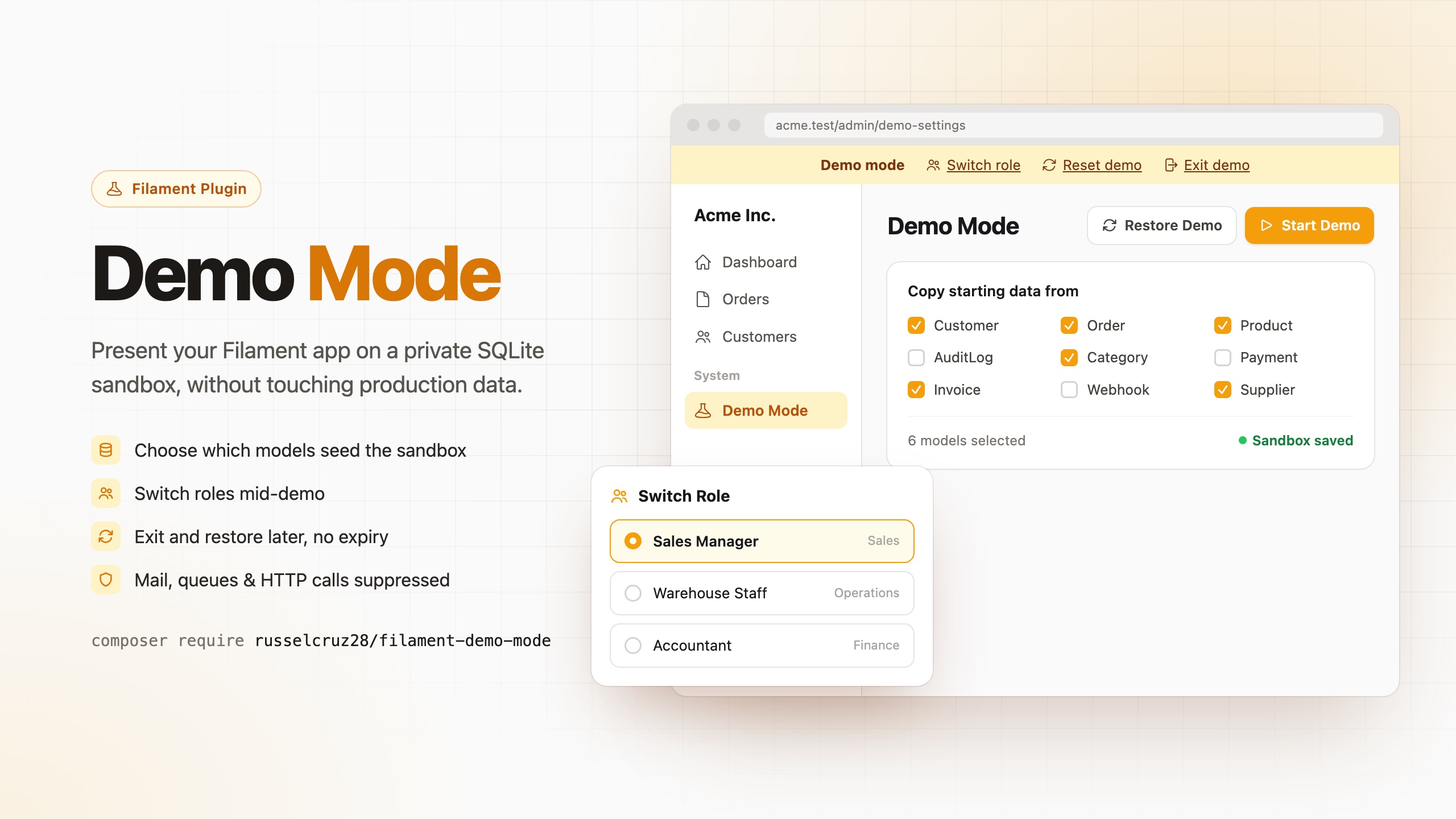 Filament Demo Mode