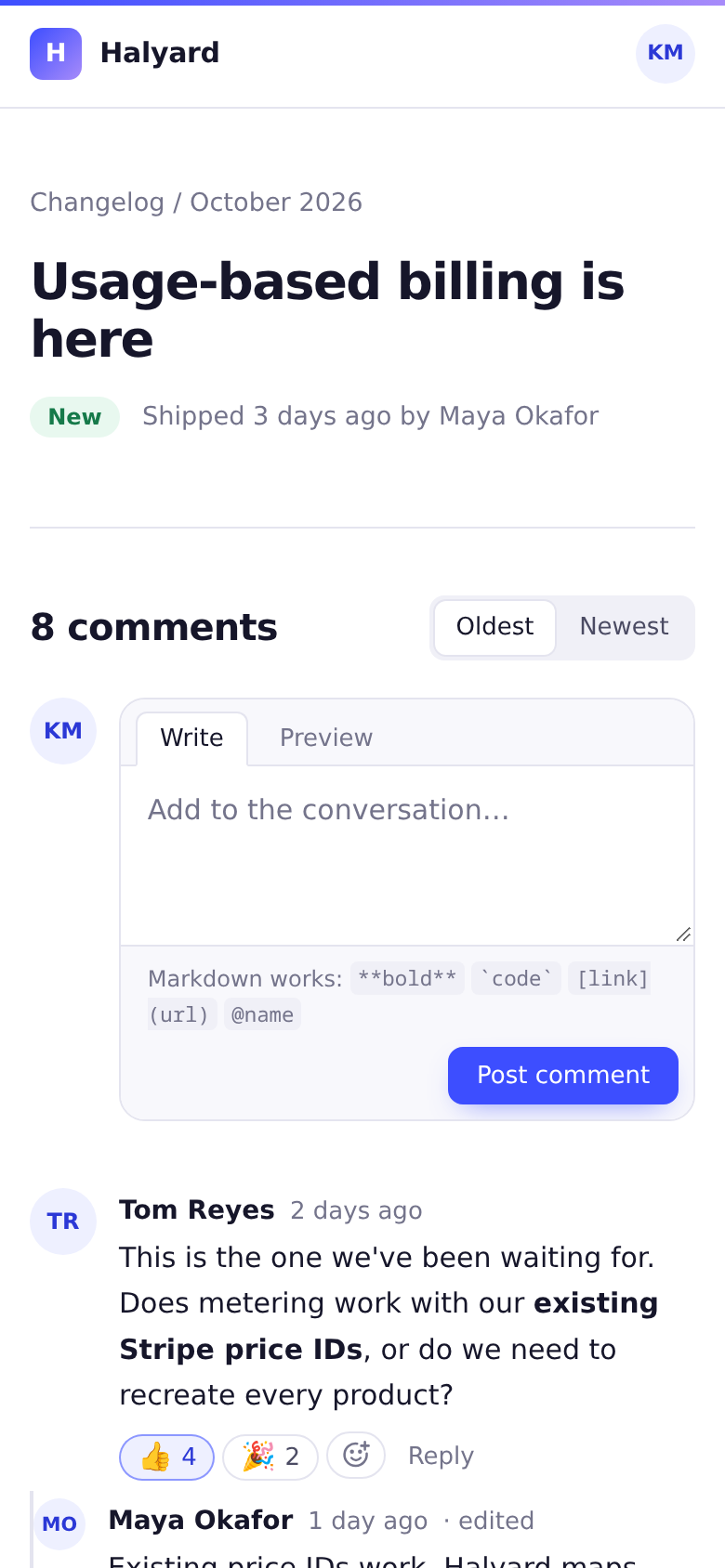 The thread on a phone