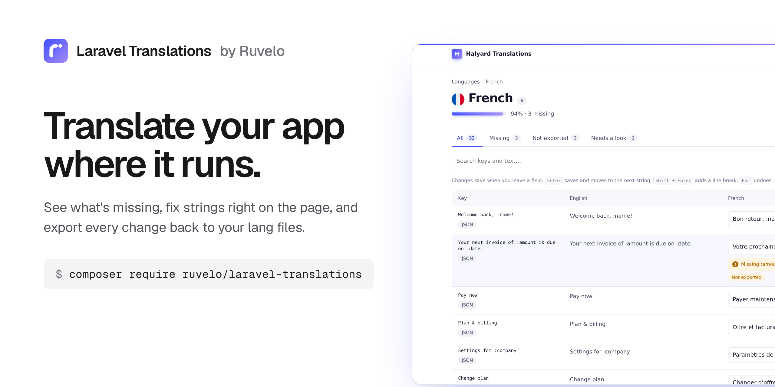 Laravel Translations: translate your Laravel app where it runs