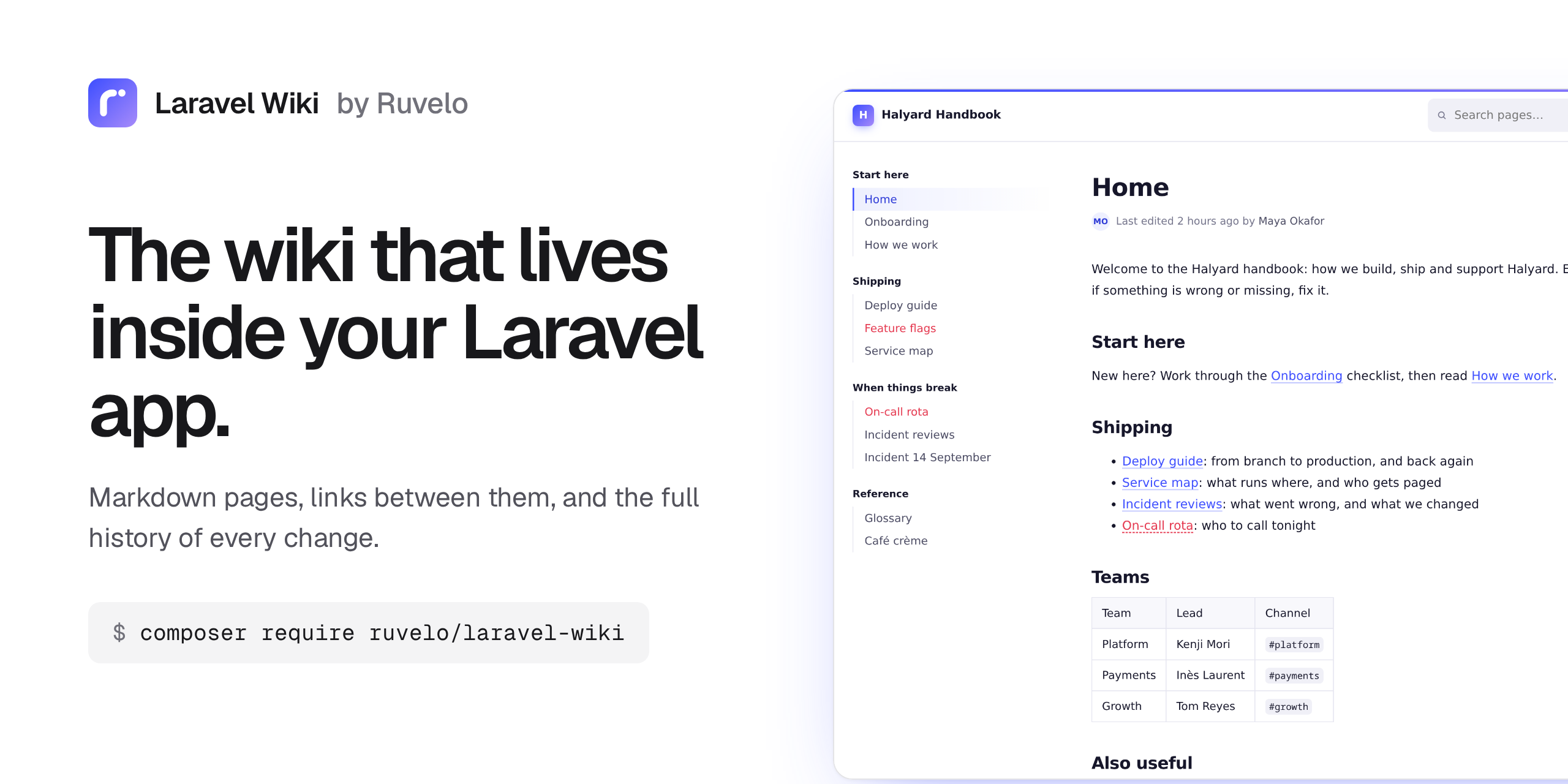 Laravel Wiki: the wiki that lives inside your Laravel app
