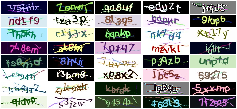 Example captcha images