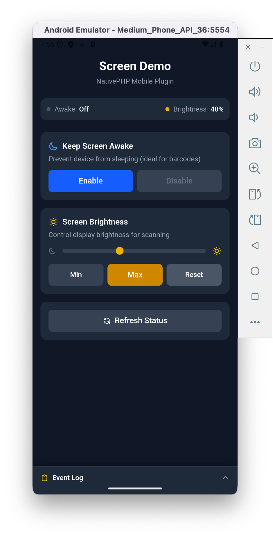 Screen plugin on Android