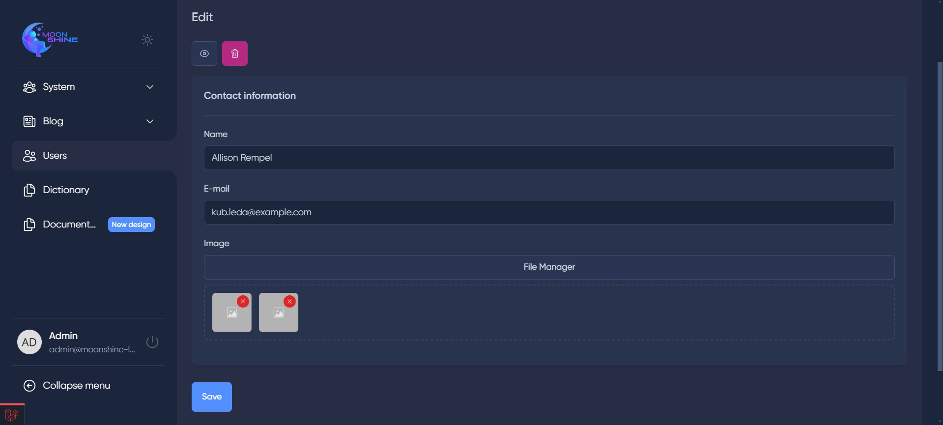 How does it look in the Admin Panel