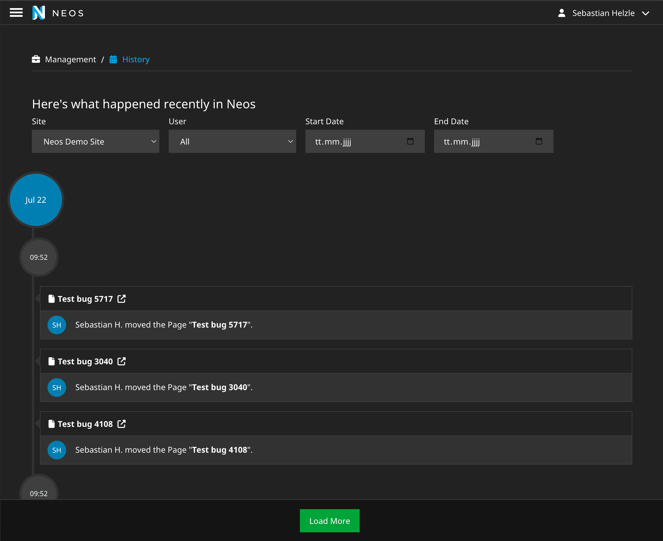 General overview Screenshot of general overview