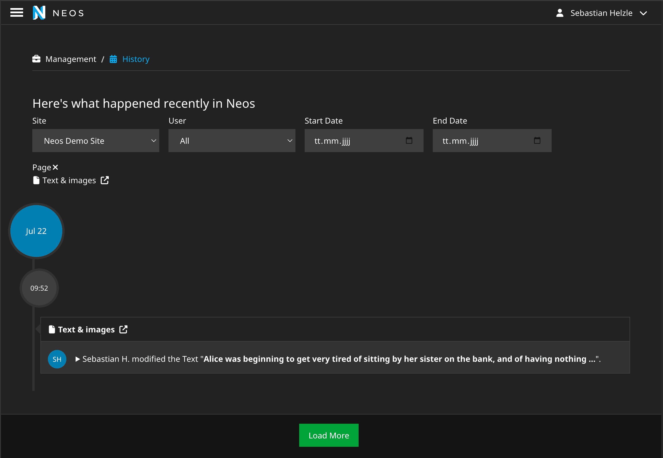 Specific page Screenshot of viewing specific page