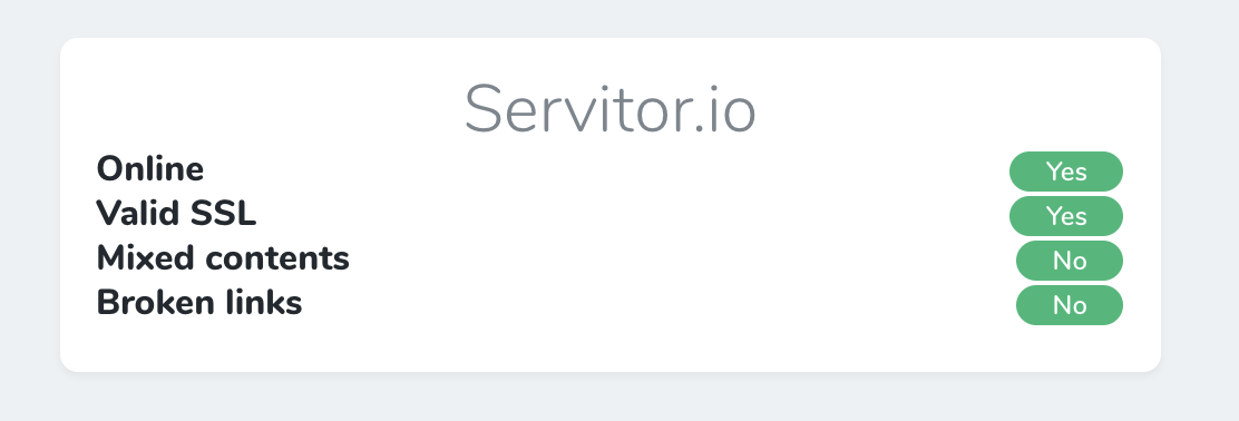 Servitor Website Card