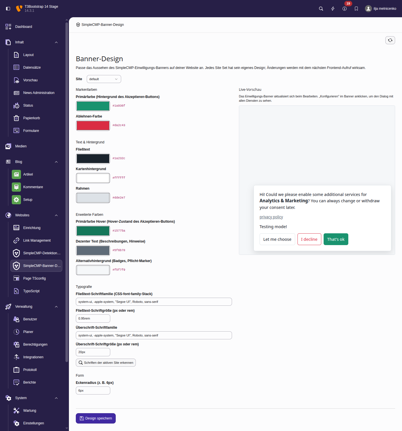 Banner design module