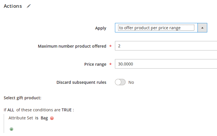 To offer product per price range
