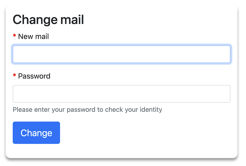 Change mail form