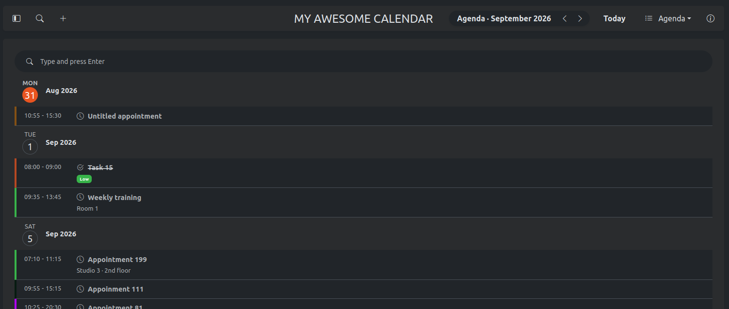 Calendar Preview
