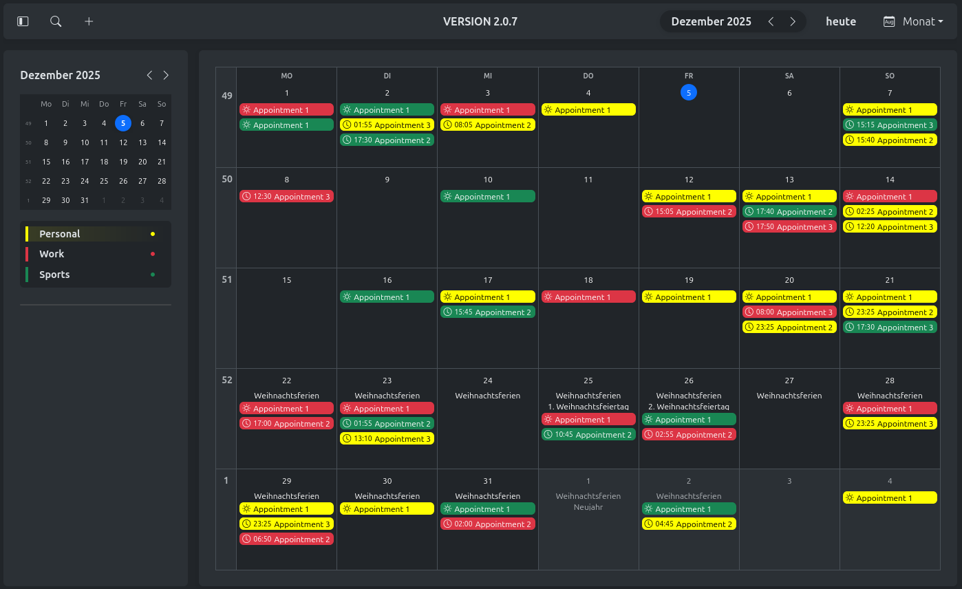 Calendar Preview