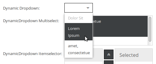 Single select example