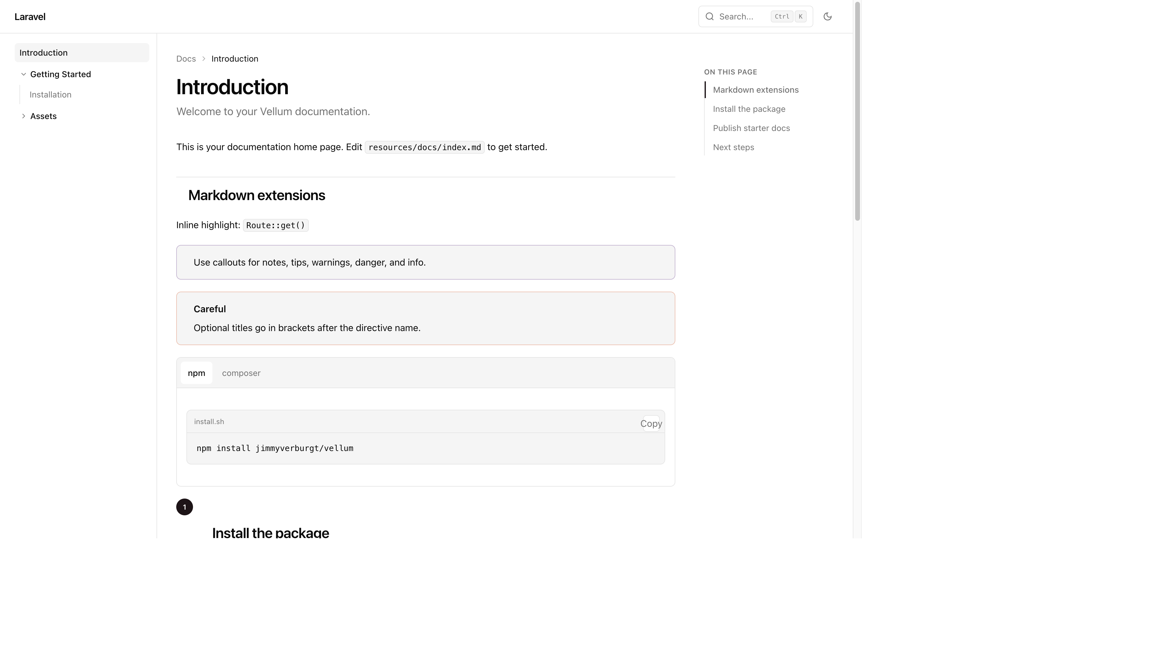 Vellum docs light theme