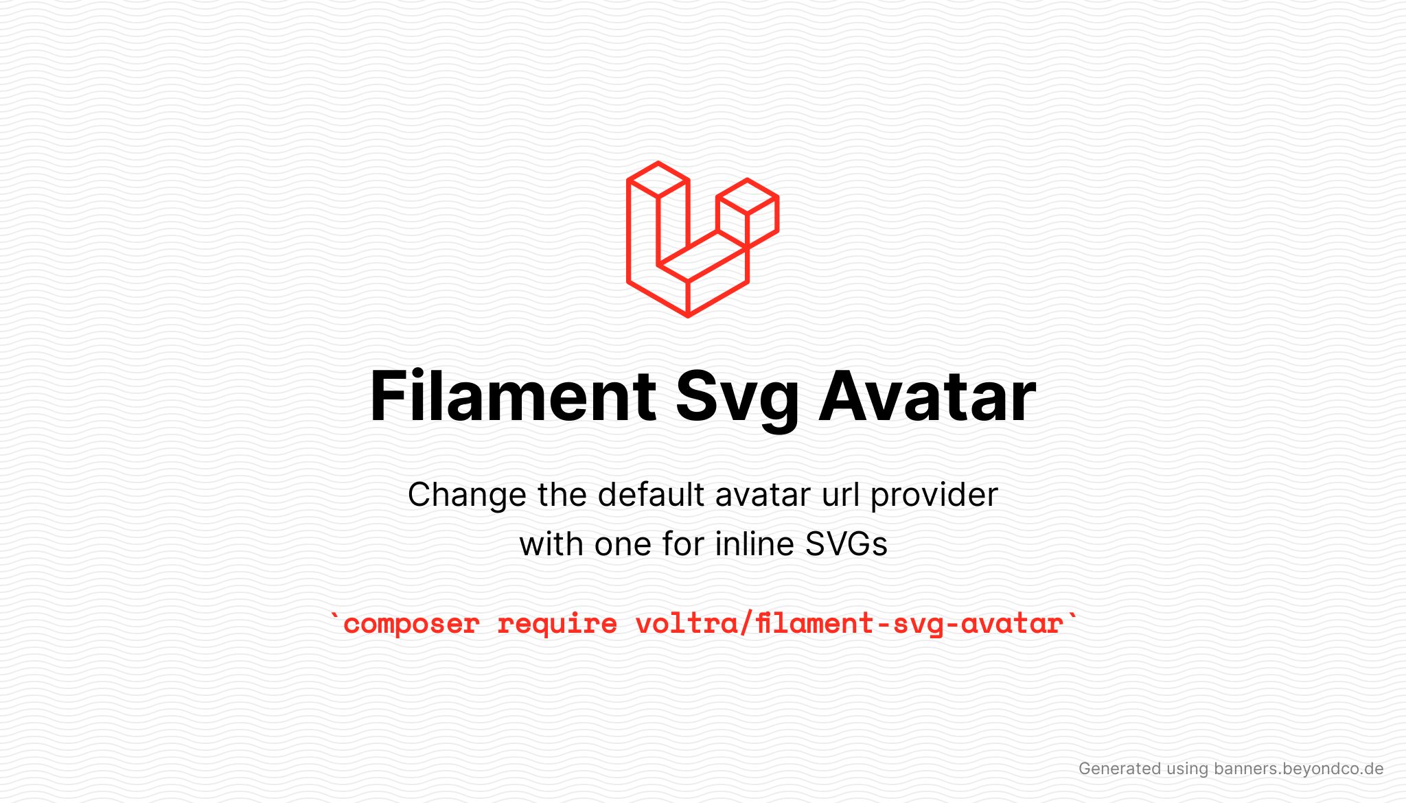 Filament Svg Avatar: Change the default avatar url provider with one for inline SVGs