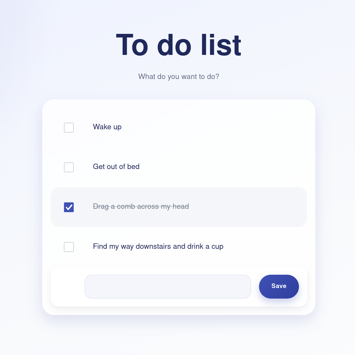 Screenshot of a to-do list app made in WebEngine
