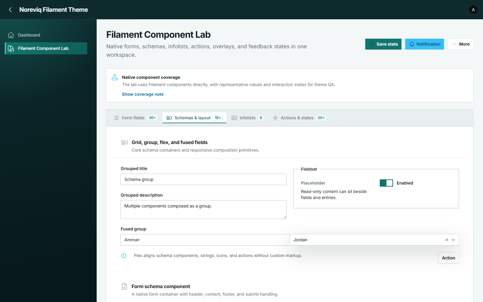 Noreviq schema components in light mode