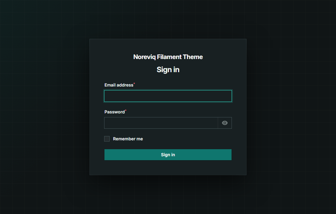 Noreviq sign-in page in dark mode