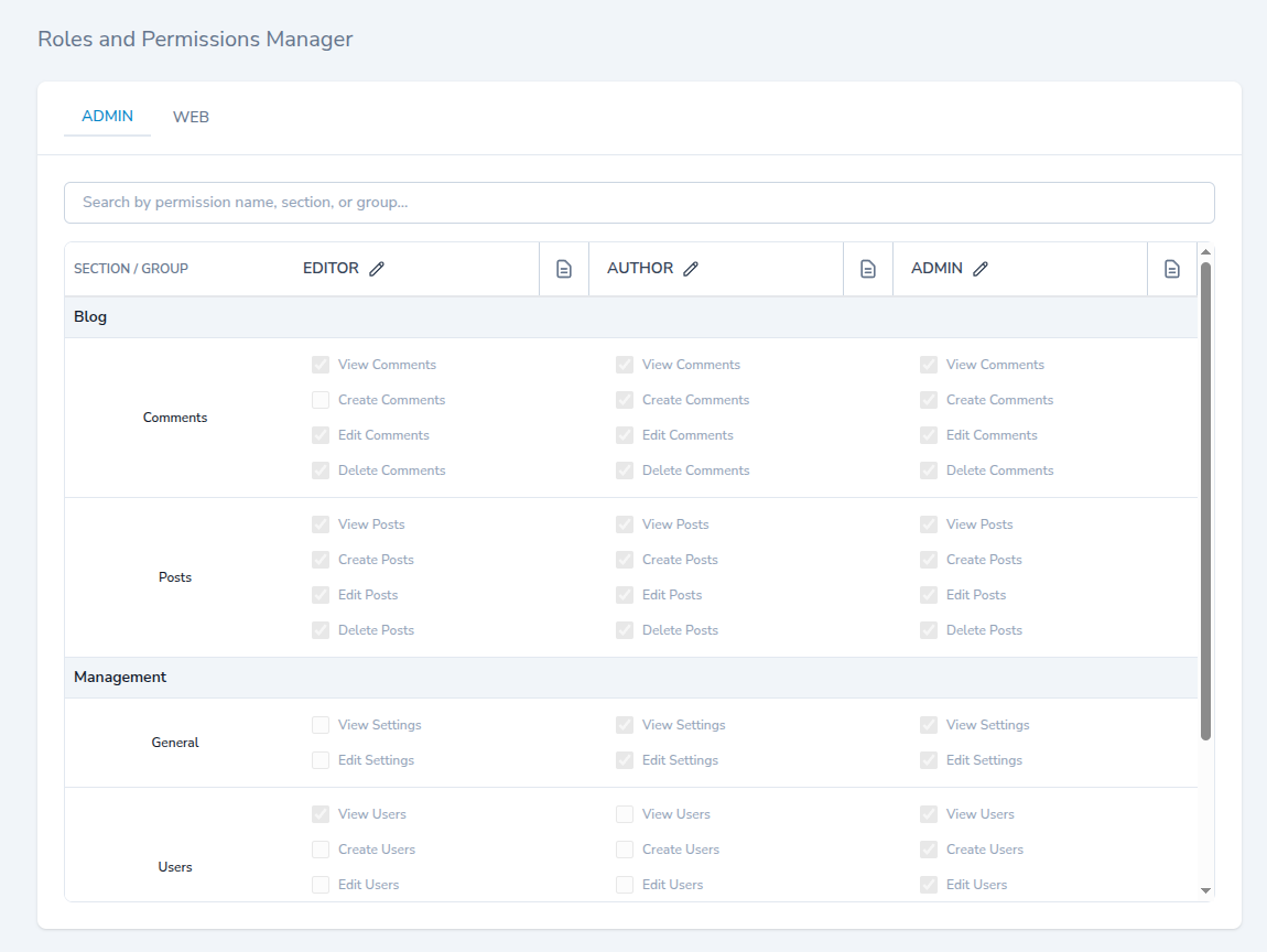 Role Manager Interface
