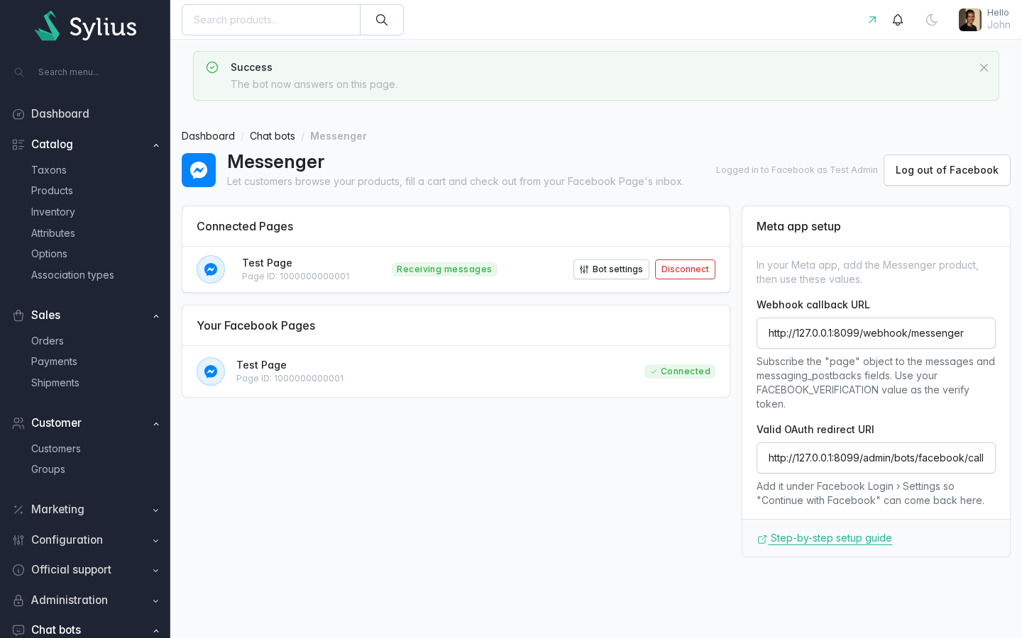 Messenger pages