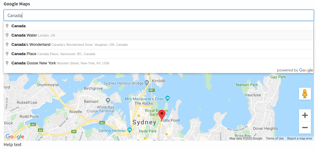 Custom Google Maps Input for Laravel Backpack