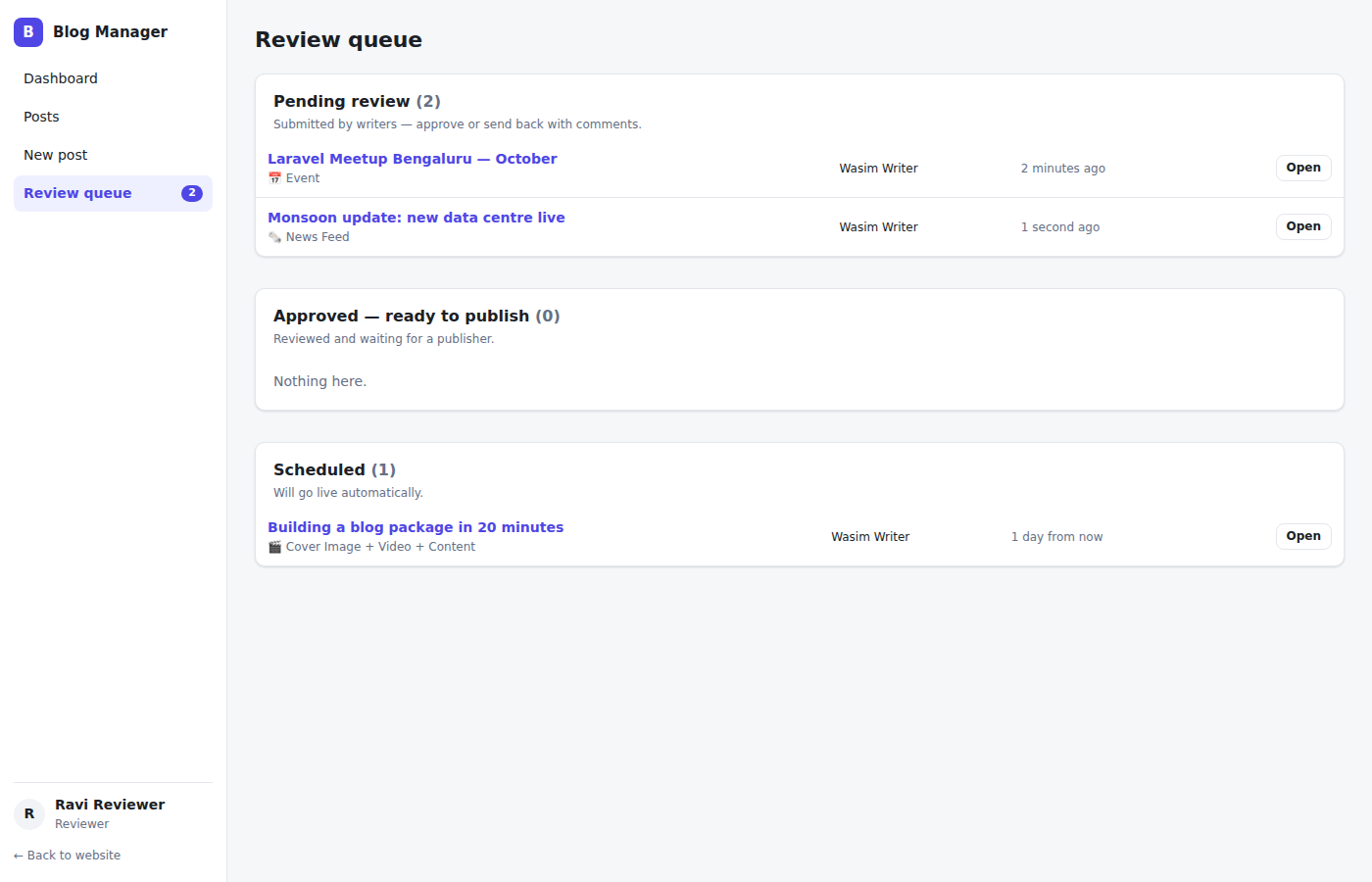 Review queue