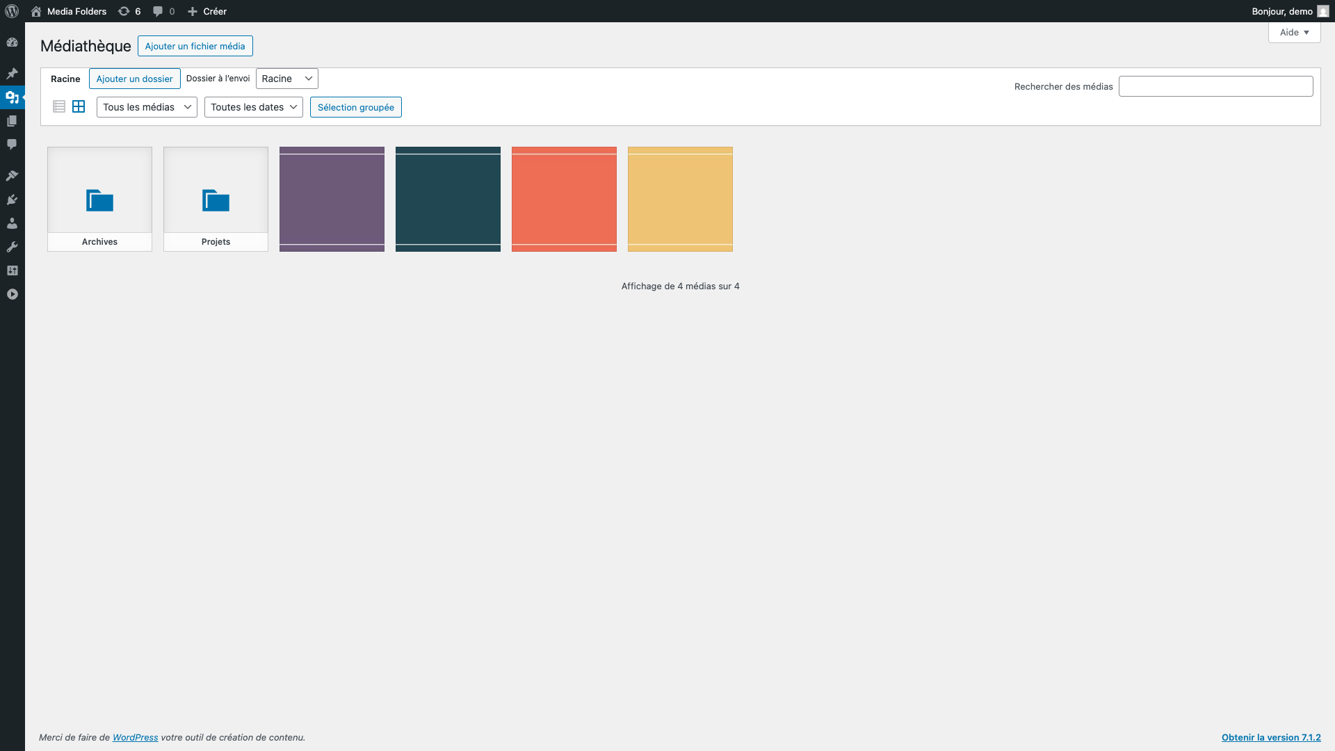Media library with folders