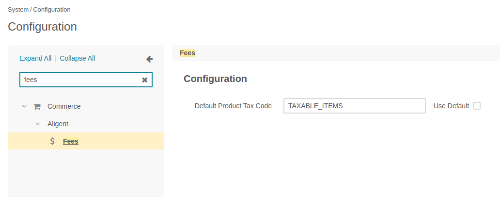 Tax Code Configuration