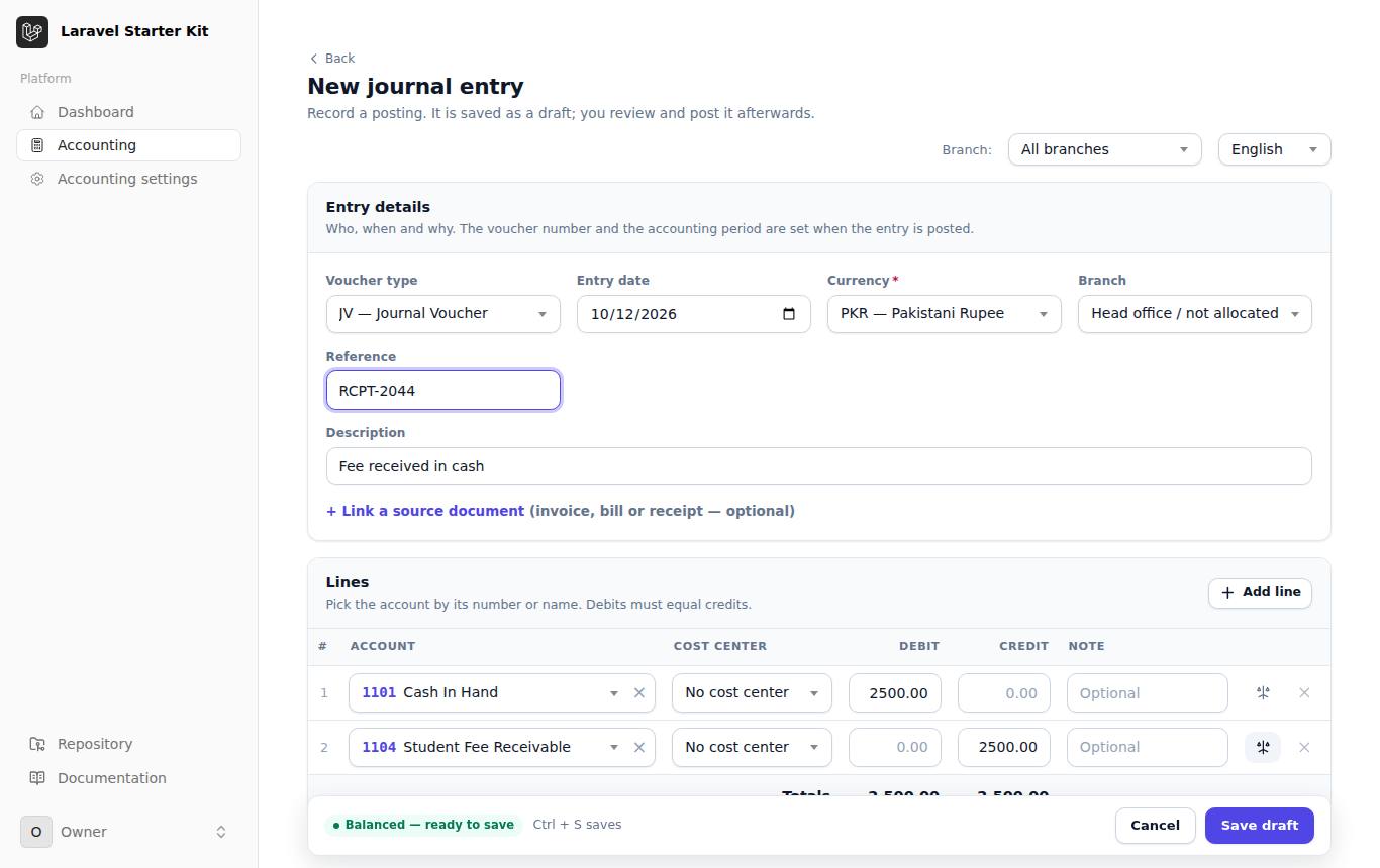 Journal form, Livewire Flux