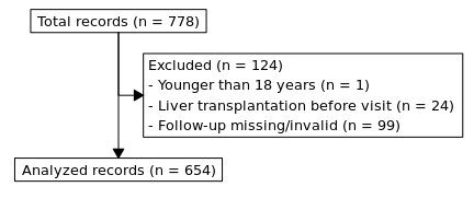 Flowchart showing inclusion and exclusion of records.