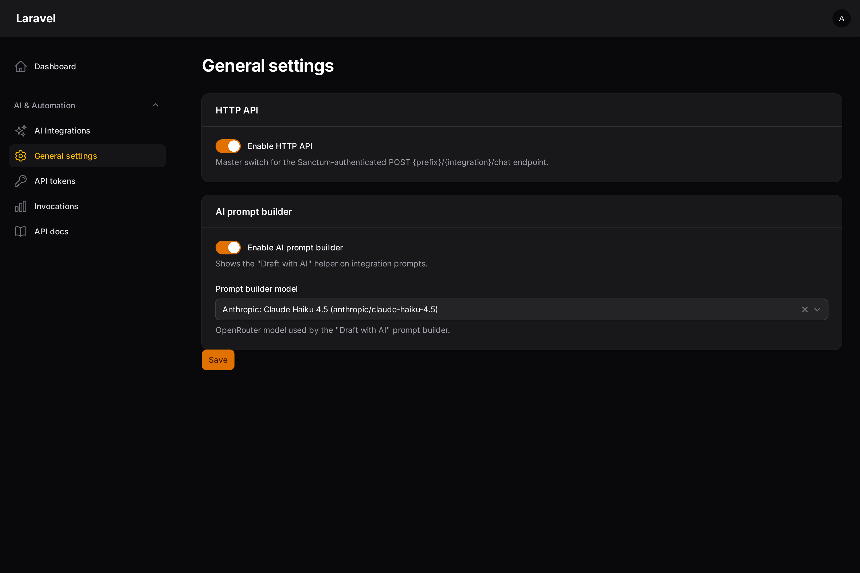 General settings