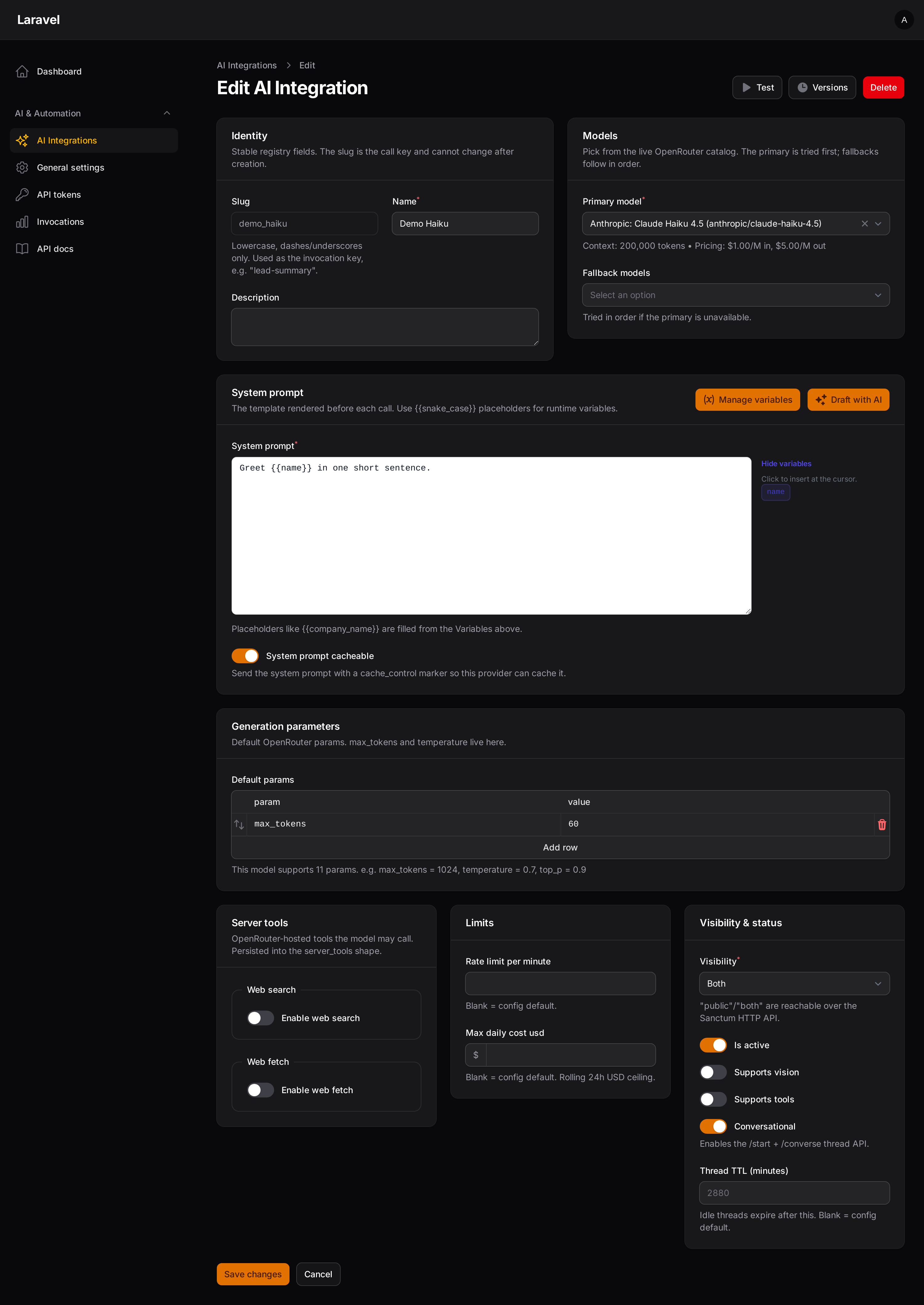 Create integration