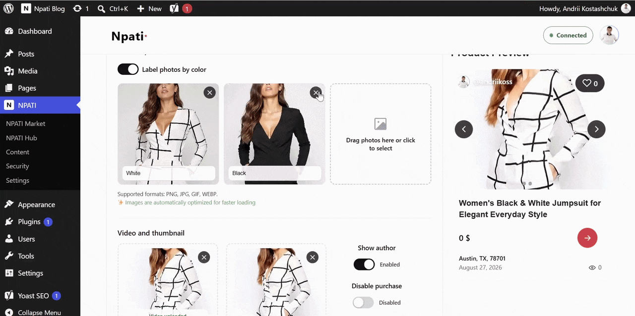 Creating a larger video-first NPATI marketplace listing