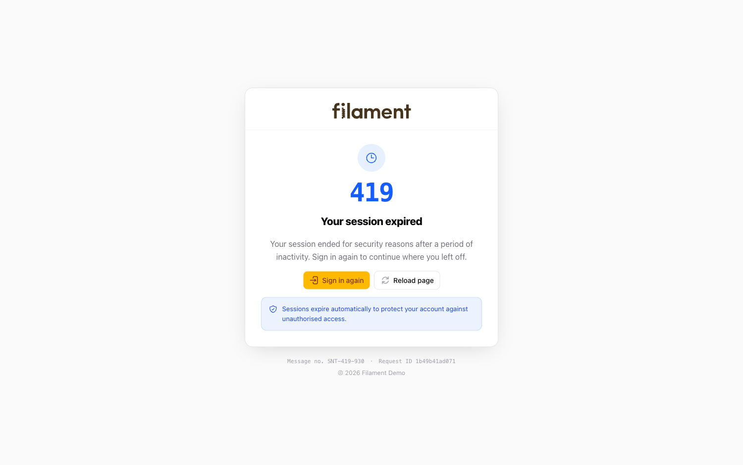 419 Session expired, light theme