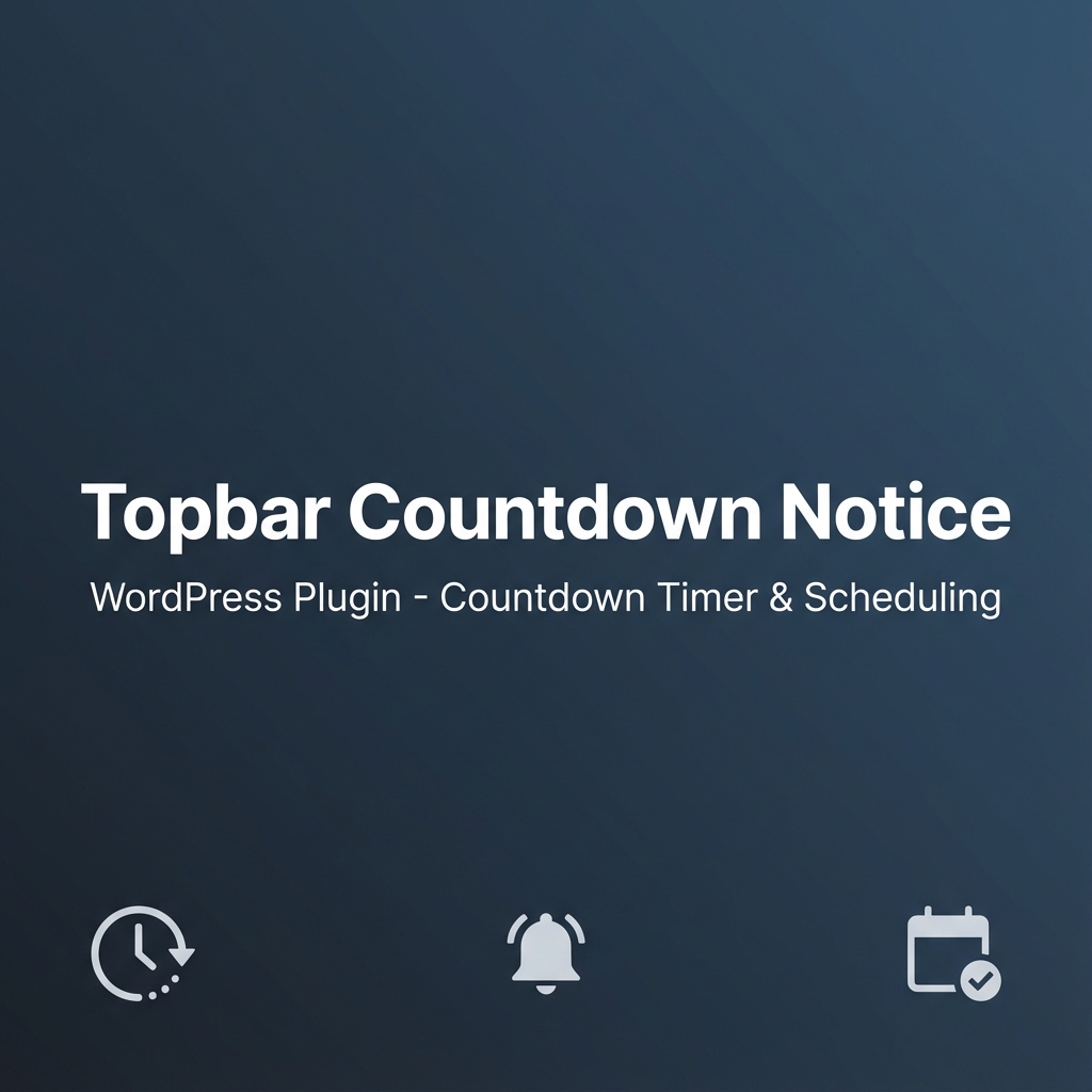 Topbar Countdown Notice Banner