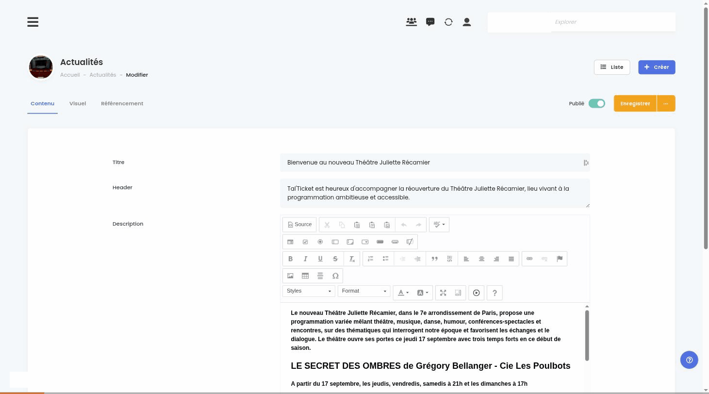 AropixelBlogBundle: editing a post